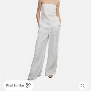 Enza Costa linen pleated trouser in undyed